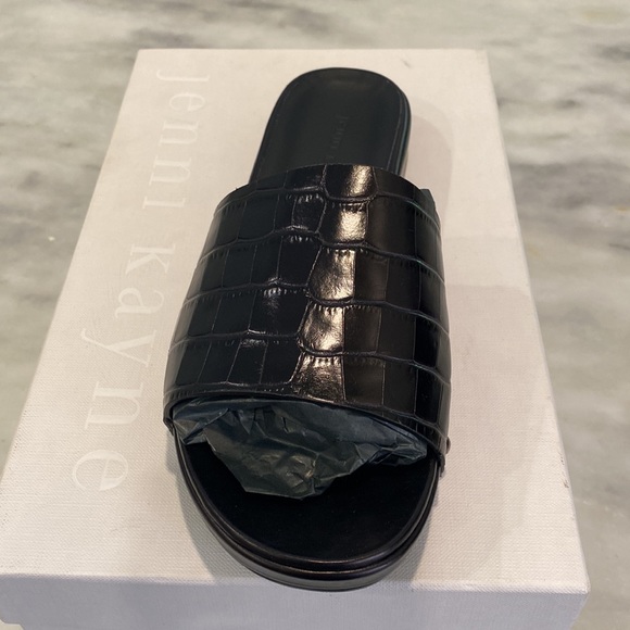Jenni Kayne black crocodile slide - size 38/8